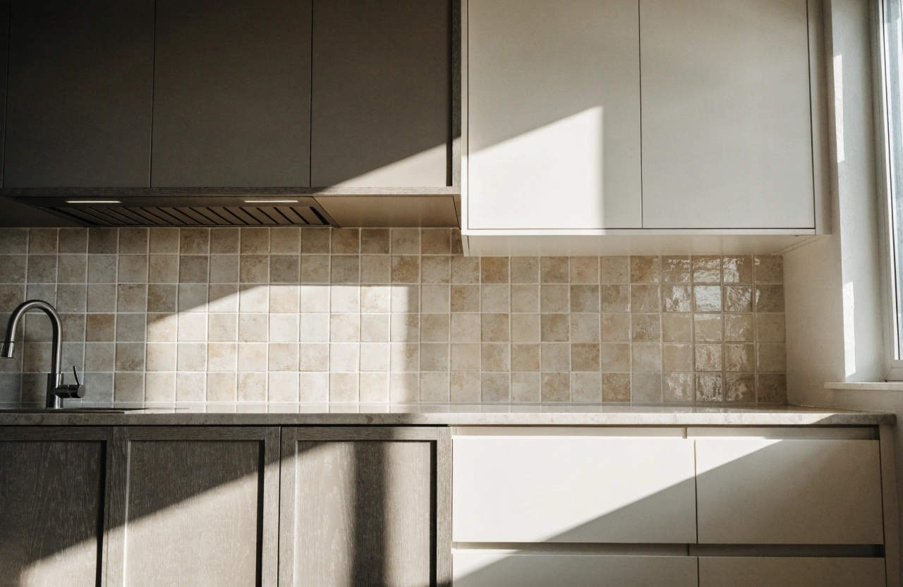 a-new-build-kitchen-wall-run-showing-upper-and-low Kitchen cabinetry and splashback joinery in a new build Wollongong home