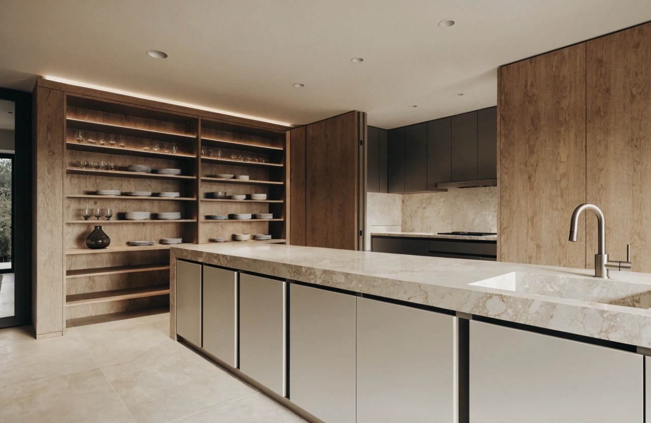 Custom butler's pantry storage in a luxury Wollongong kitchen renovation