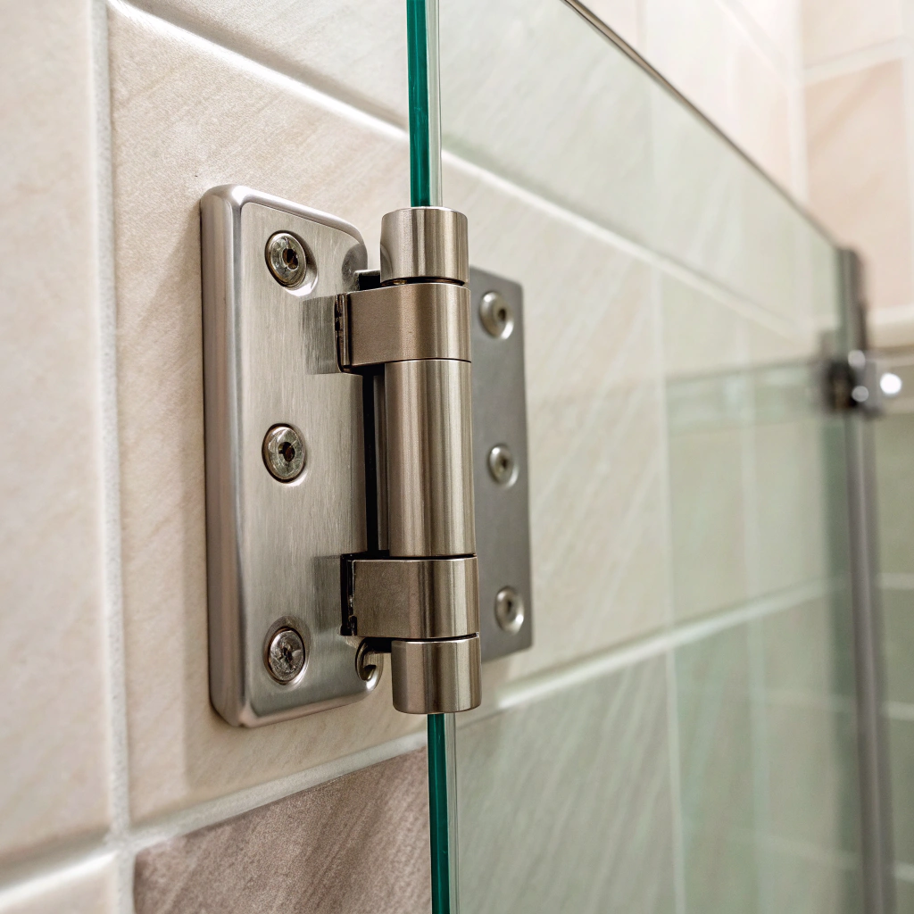 frameless-glass-hinge-detail-shower-screen Frameless shower screen hinge detail Wollongong