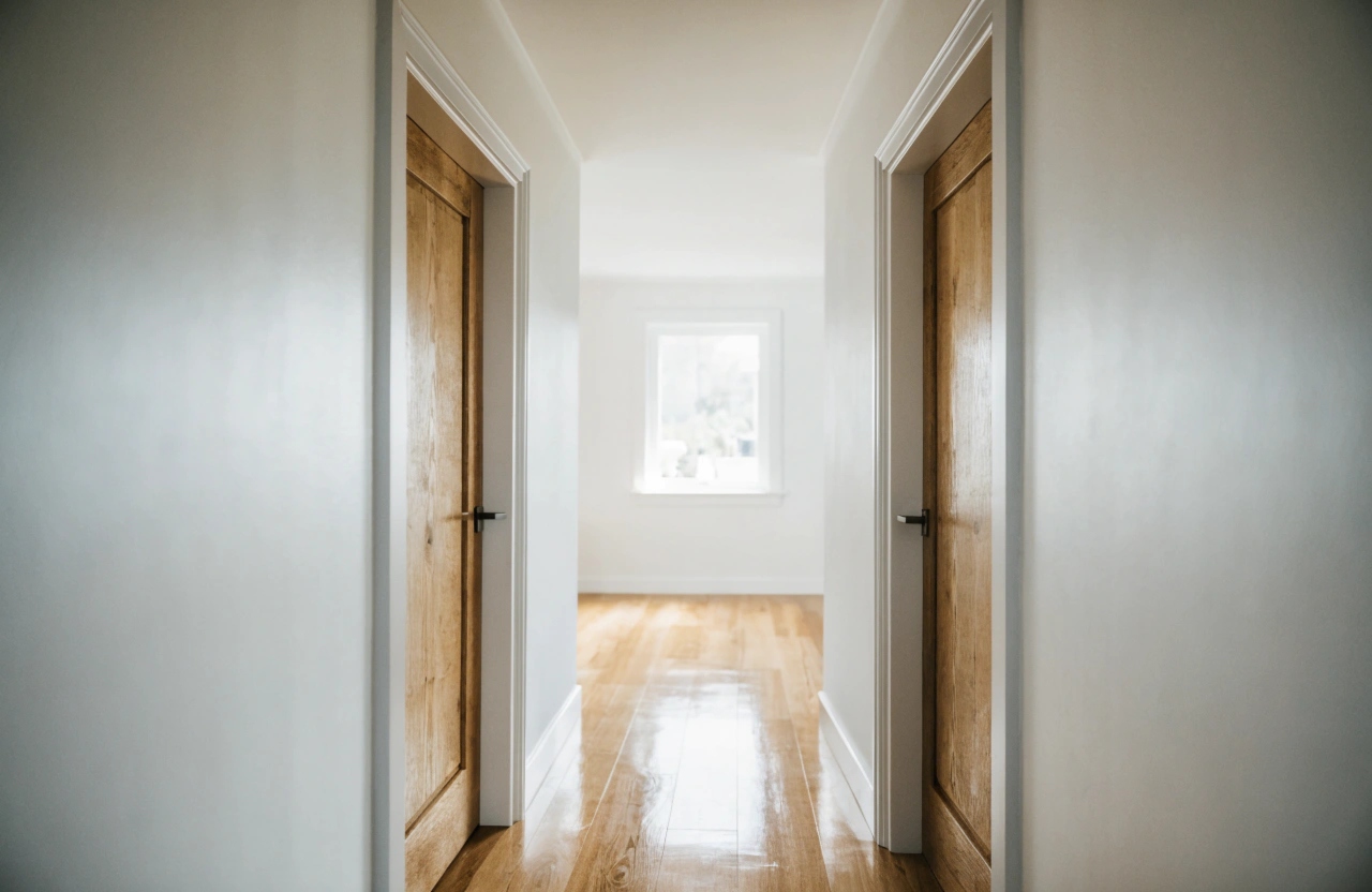 interior-shot-of-a-bright-display-home-hallway-wit High-spec timber doors and frames in an Illawarra display home